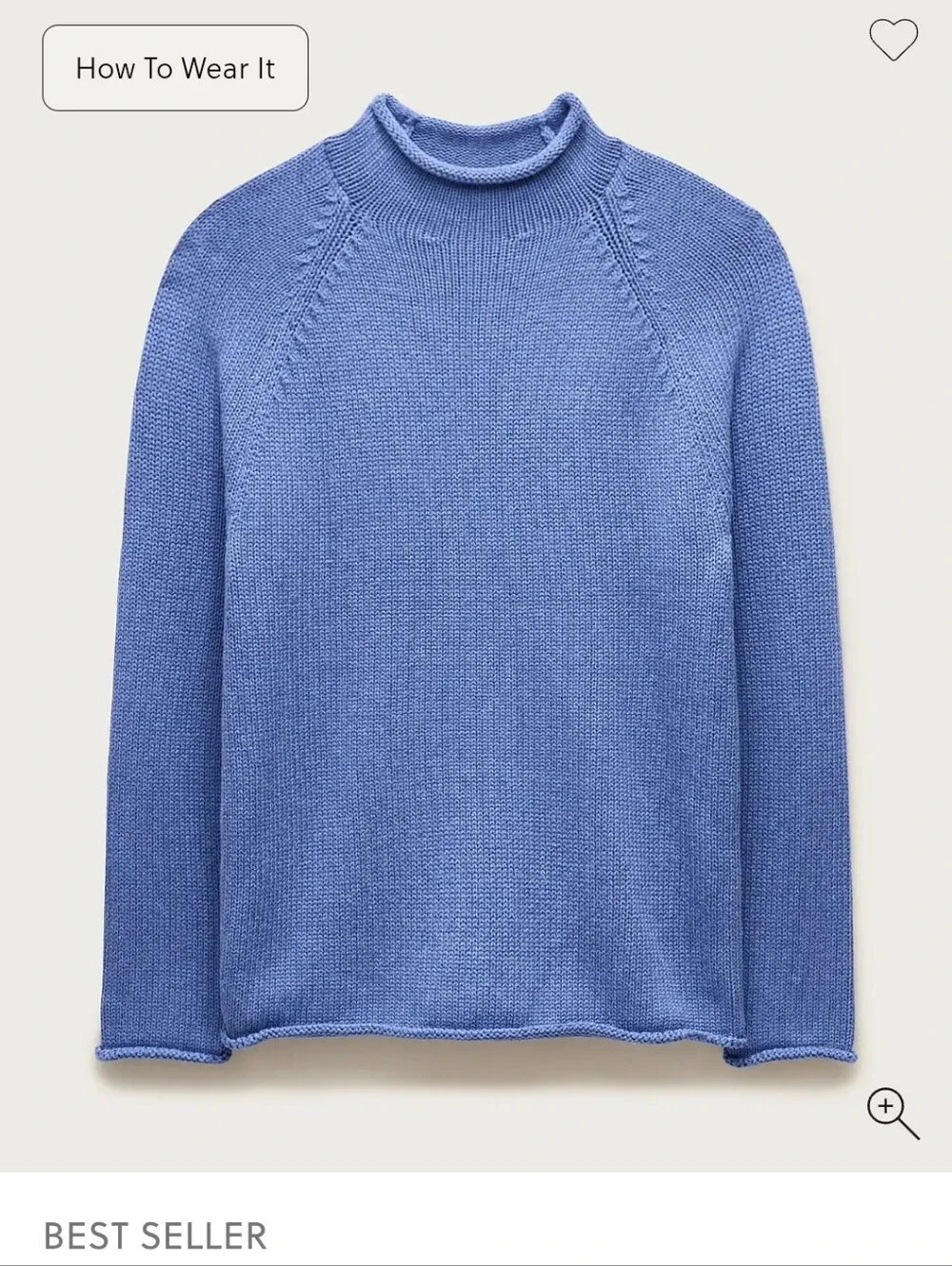 J. Crew Men’s Blue Mock Neck Knit Sweater